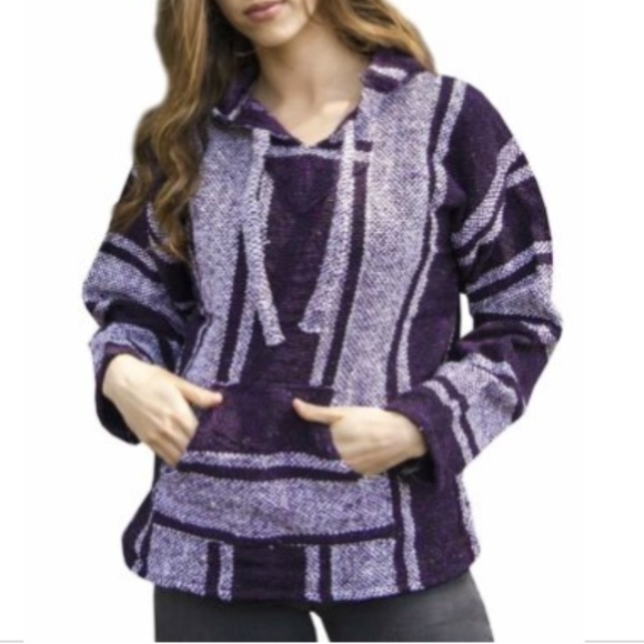 CONFECCIONES ARTILANA Baja Pullover Women's Size Small Purple Authentic Mexican - Picture 2 of 7